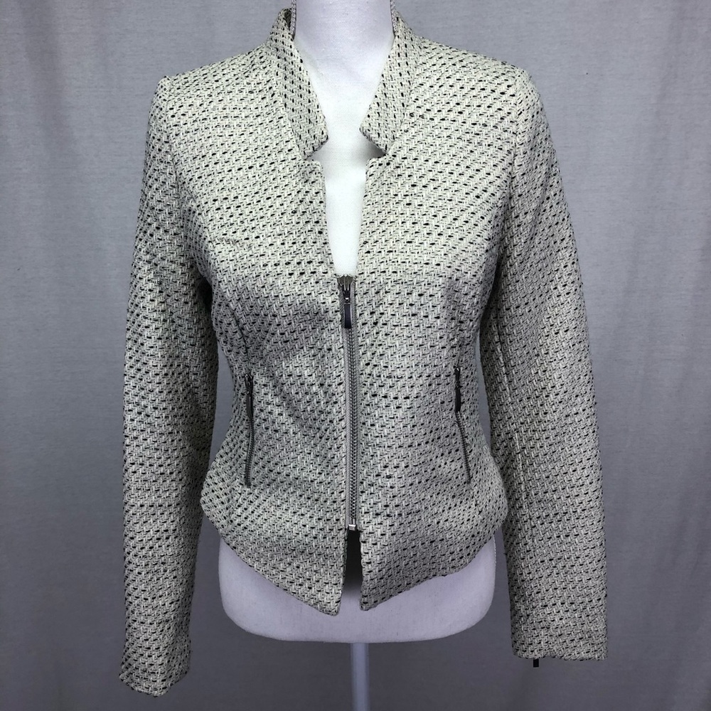 NWOT a.n.a Sparkle Tweed Cropped Zip Blazer Jacket